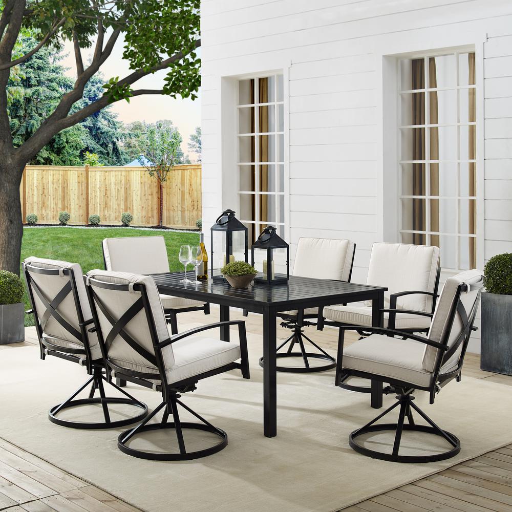 Kaplan 7Pc Outdoor Dining Set - Table & 6 Swivel Chairs