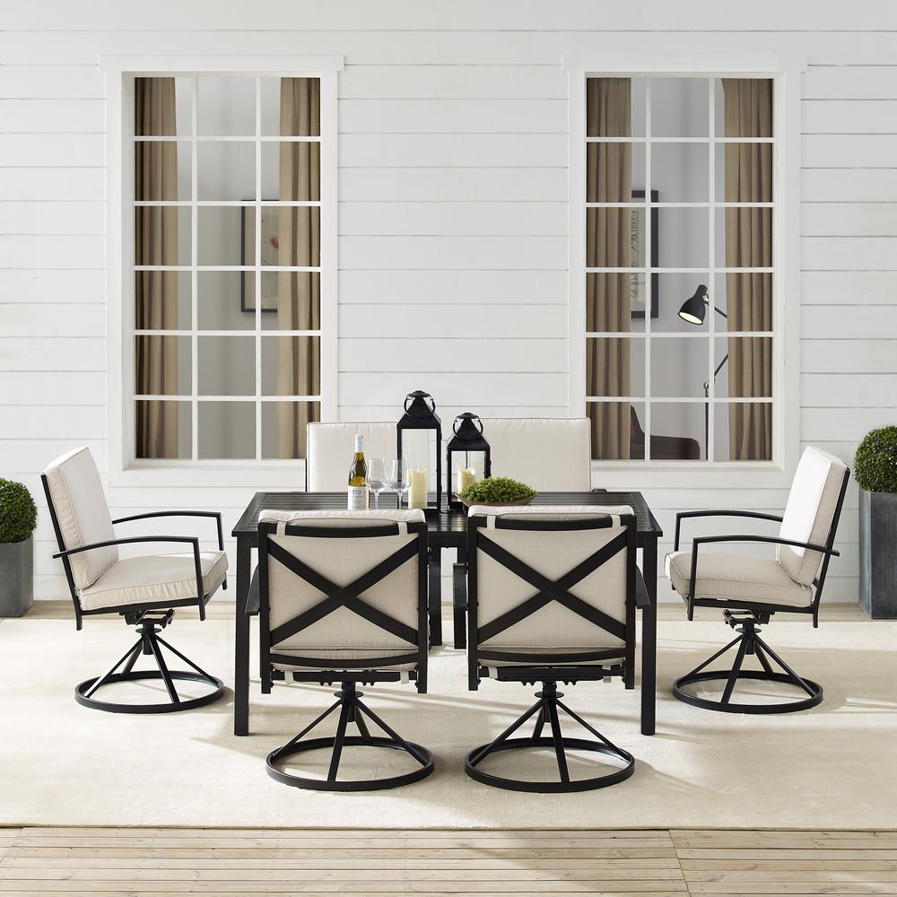 Kaplan 7Pc Outdoor Dining Set - Table & 6 Swivel Chairs
