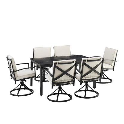 Kaplan 7Pc Outdoor Dining Set - Table & 6 Swivel Chairs