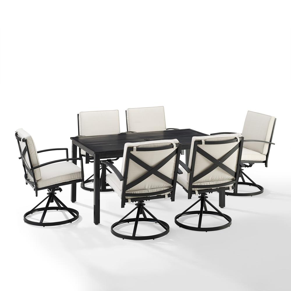 Kaplan 7Pc Outdoor Dining Set - Table & 6 Swivel Chairs