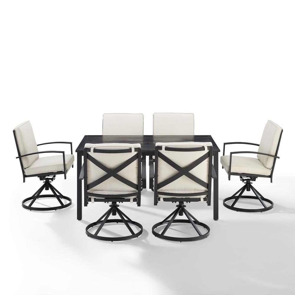Kaplan 7Pc Outdoor Dining Set - Table & 6 Swivel Chairs
