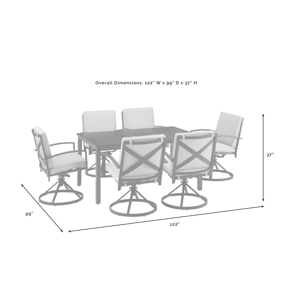 Kaplan 7Pc Outdoor Dining Set - Table & 6 Swivel Chairs