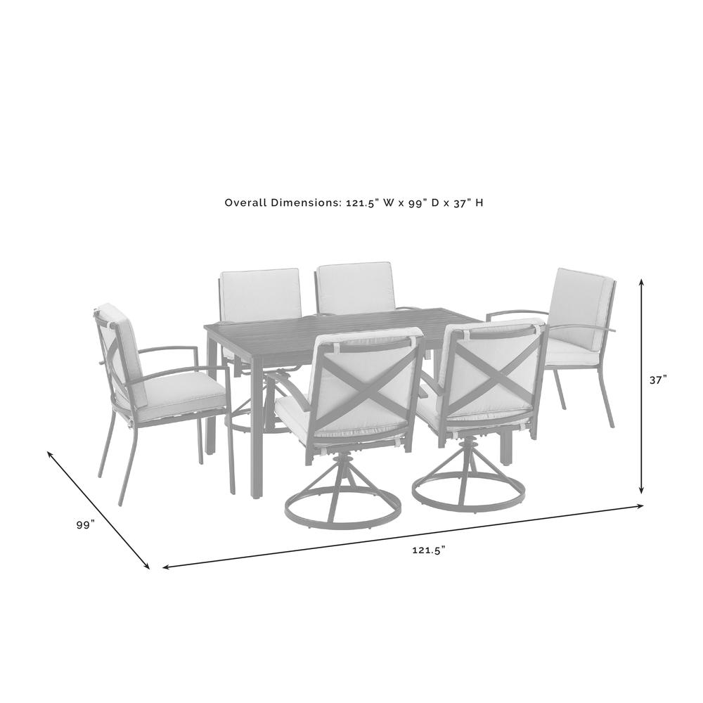 Kaplan 7Pc Outdoor Dining Set Mist/Oil Rubbed Bronze - Table, 4 Swivel Chairs, & 2 Regular Chairs