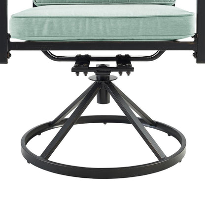 Kaplan 7Pc Outdoor Dining Set Mist/Oil Rubbed Bronze - Table, 4 Swivel Chairs, & 2 Regular Chairs