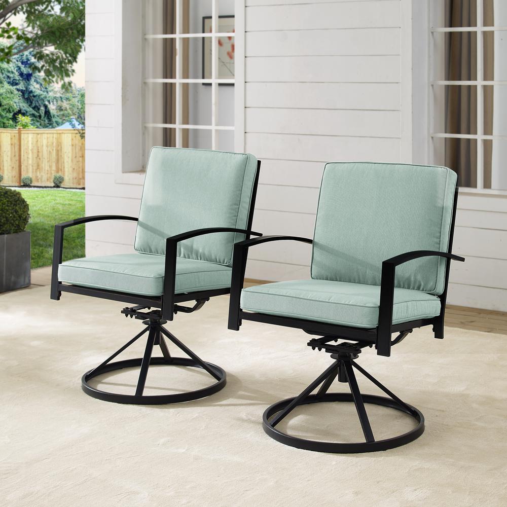 Kaplan 2Pc Swivel Outdoor Dining Chair Set - 2 Swivel Chairs