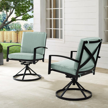 Kaplan 2Pc Swivel Outdoor Dining Chair Set - 2 Swivel Chairs