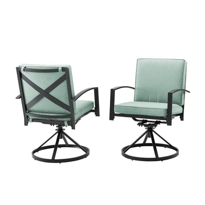 Kaplan 2Pc Swivel Outdoor Dining Chair Set - 2 Swivel Chairs
