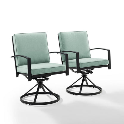 Kaplan 2Pc Swivel Outdoor Dining Chair Set - 2 Swivel Chairs