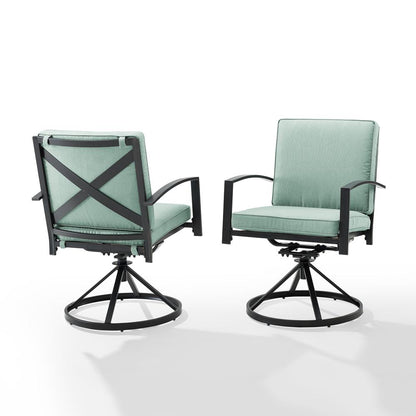 Kaplan 2Pc Swivel Outdoor Dining Chair Set - 2 Swivel Chairs
