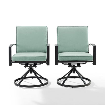 Kaplan 2Pc Swivel Outdoor Dining Chair Set - 2 Swivel Chairs