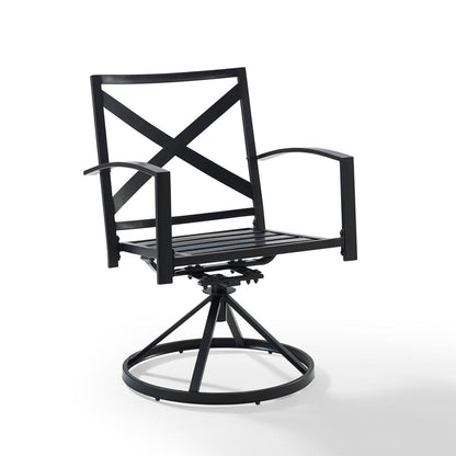 Kaplan 2Pc Swivel Outdoor Dining Chair Set - 2 Swivel Chairs