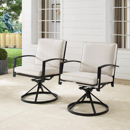 Kaplan 2Pc Swivel Outdoor Dining Chair Set - 2 Swivel Chairs