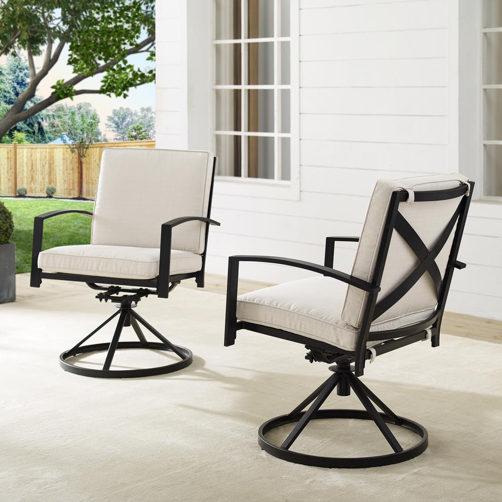 Kaplan 2Pc Swivel Outdoor Dining Chair Set - 2 Swivel Chairs