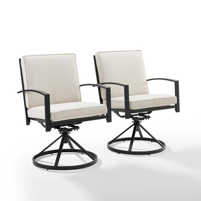 Kaplan 2Pc Swivel Outdoor Dining Chair Set - 2 Swivel Chairs