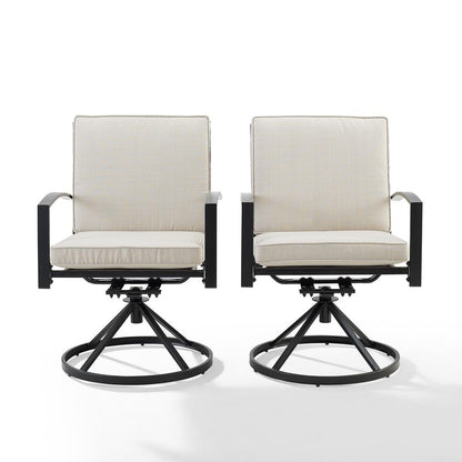Kaplan 2Pc Swivel Outdoor Dining Chair Set - 2 Swivel Chairs