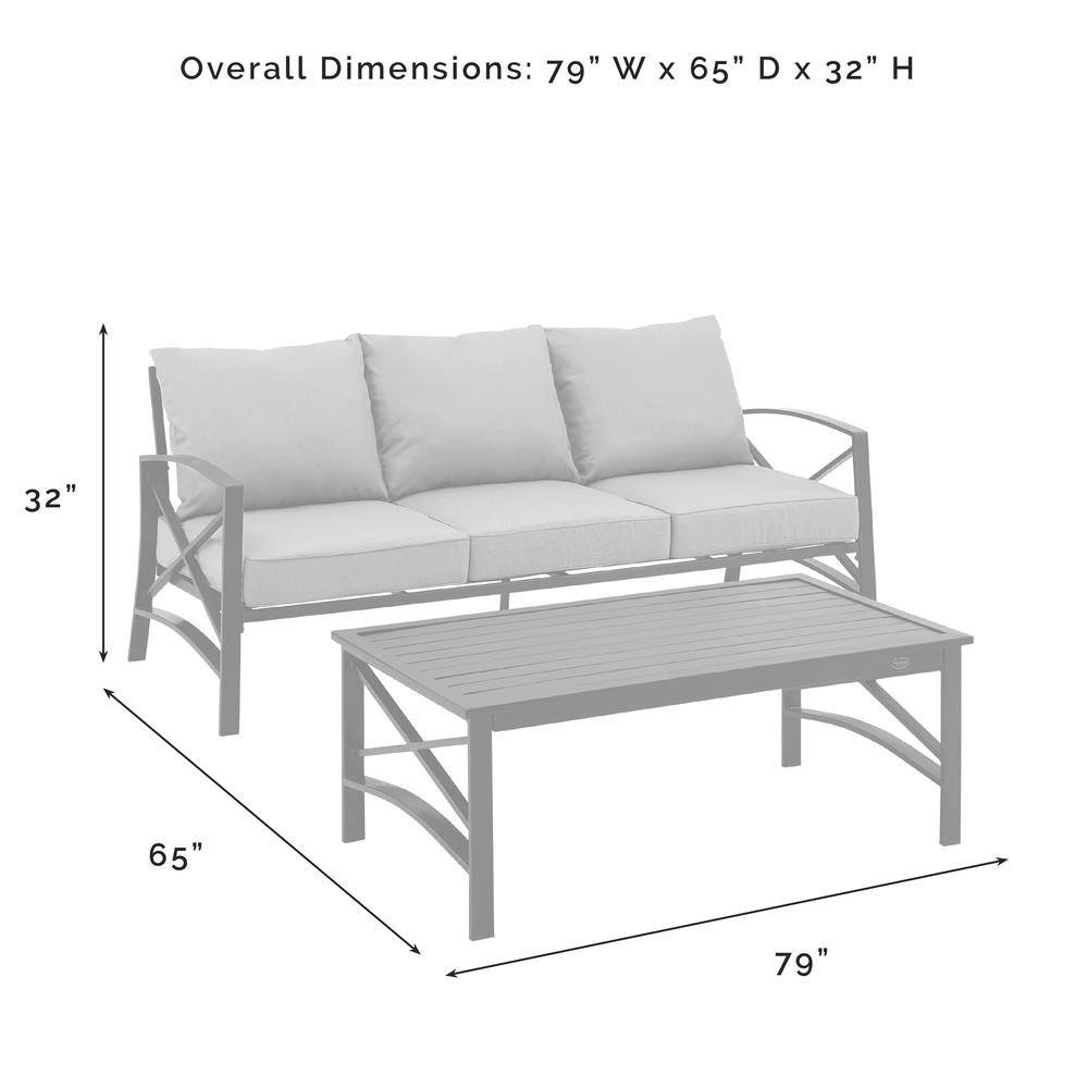 Kaplan 2Pc Outdoor Sofa Patio Furniture Set - Sofa & Coffee Table