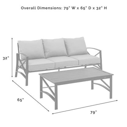 Kaplan 2Pc Outdoor Sofa Patio Furniture Set - Sofa & Coffee Table