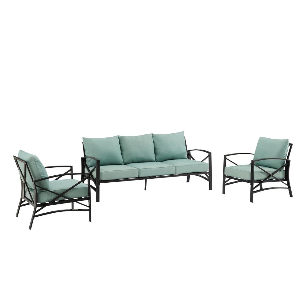 Kaplan 3Pc Outdoor Sofa Patio Furniture Set - Sofa & 2 Arm Chairs