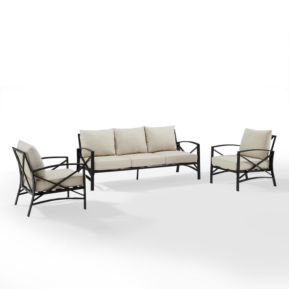 Kaplan 3Pc Outdoor Sofa Patio Furniture Set - Sofa & 2 Arm Chairs