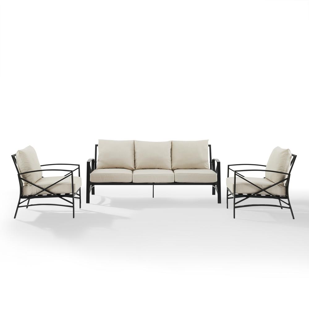 Kaplan 3Pc Outdoor Sofa Patio Furniture Set - Sofa & 2 Arm Chairs