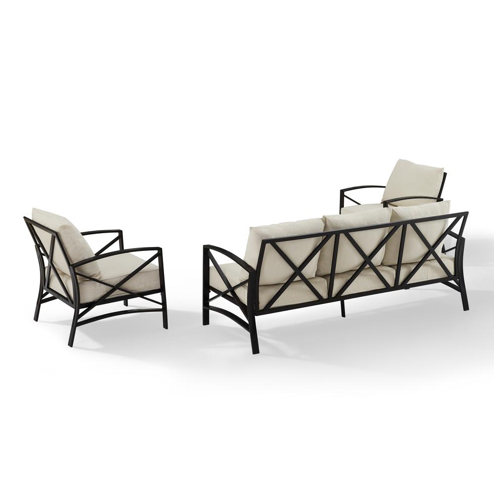 Kaplan 3Pc Outdoor Sofa Patio Furniture Set - Sofa & 2 Arm Chairs