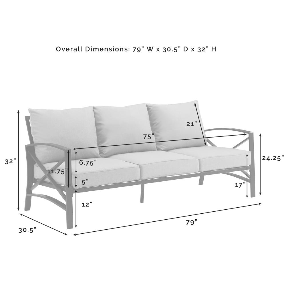Kaplan 5Pc Outdoor Sofa Furniture Set, Sofa, Coffee Table, Side Table, 2 Chairs