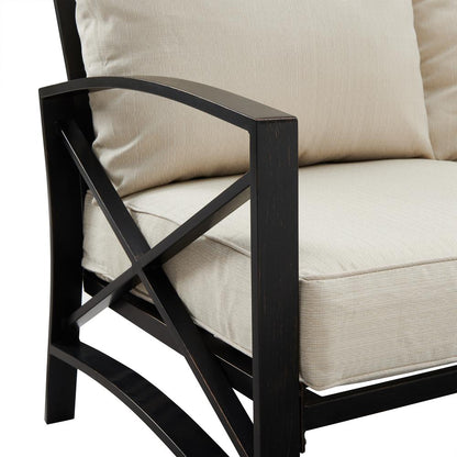 Kaplan 5Pc Outdoor Sofa Furniture Set, Sofa, Coffee Table, Side Table, 2 Chairs