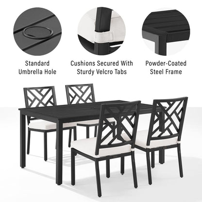 Locke 5Pc Outdoor Dining Set - Table & 4 Chairs