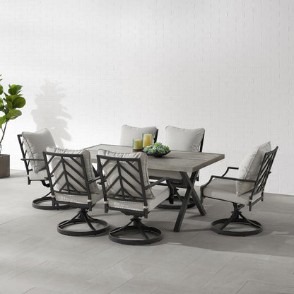 Otto 7Pc Outdoor Dining Set - Table & 6 Swivel Chairs