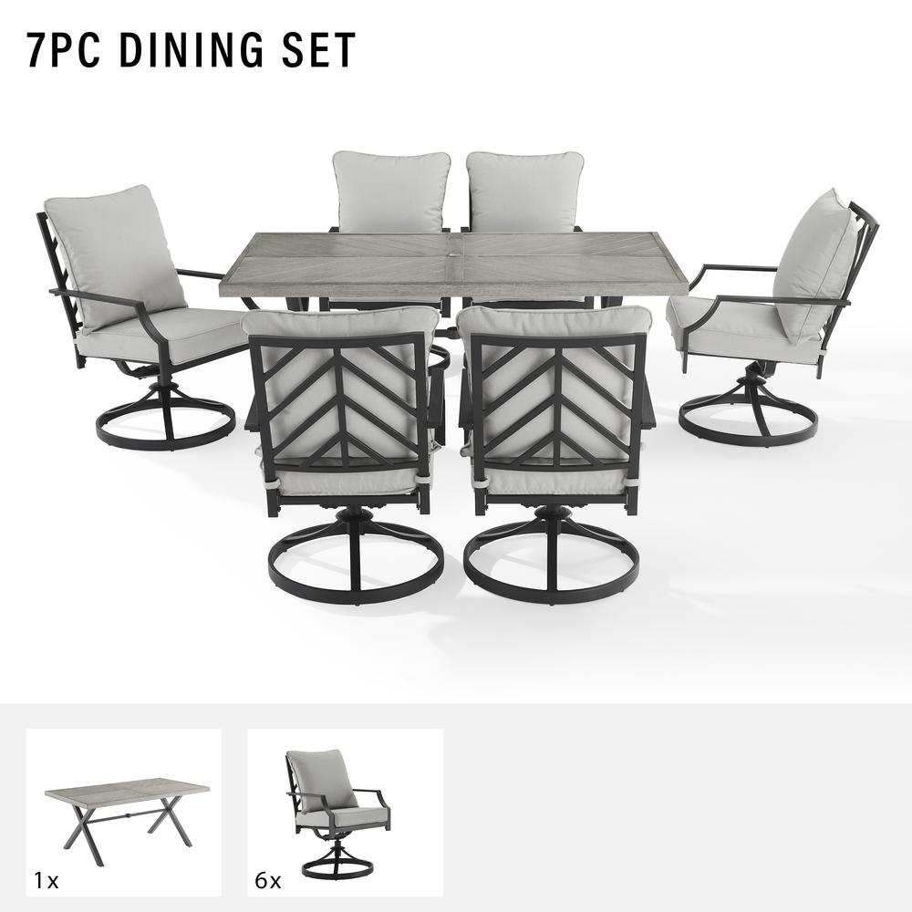 Otto 7Pc Outdoor Dining Set - Table & 6 Swivel Chairs