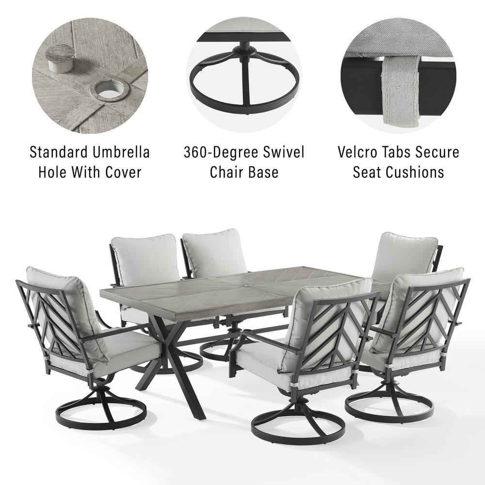 Otto 7Pc Outdoor Dining Set - Table & 6 Swivel Chairs