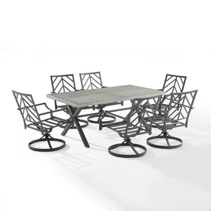 Otto 7Pc Outdoor Dining Set - Table & 6 Swivel Chairs