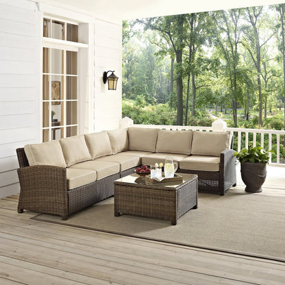 5Pc Outdoor Furniture Set,Right&Left Loveseat, Corner&Center Chair, Coffee Table