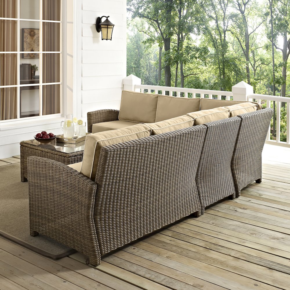 5Pc Outdoor Furniture Set,Right&Left Loveseat, Corner&Center Chair, Coffee Table