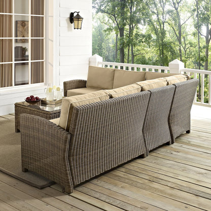 5Pc Outdoor Furniture Set,Right&Left Loveseat, Corner&Center Chair, Coffee Table