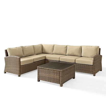 5Pc Outdoor Furniture Set,Right&Left Loveseat, Corner&Center Chair, Coffee Table