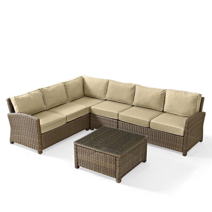5Pc Outdoor Furniture Set,Right&Left Loveseat, Corner&Center Chair, Coffee Table