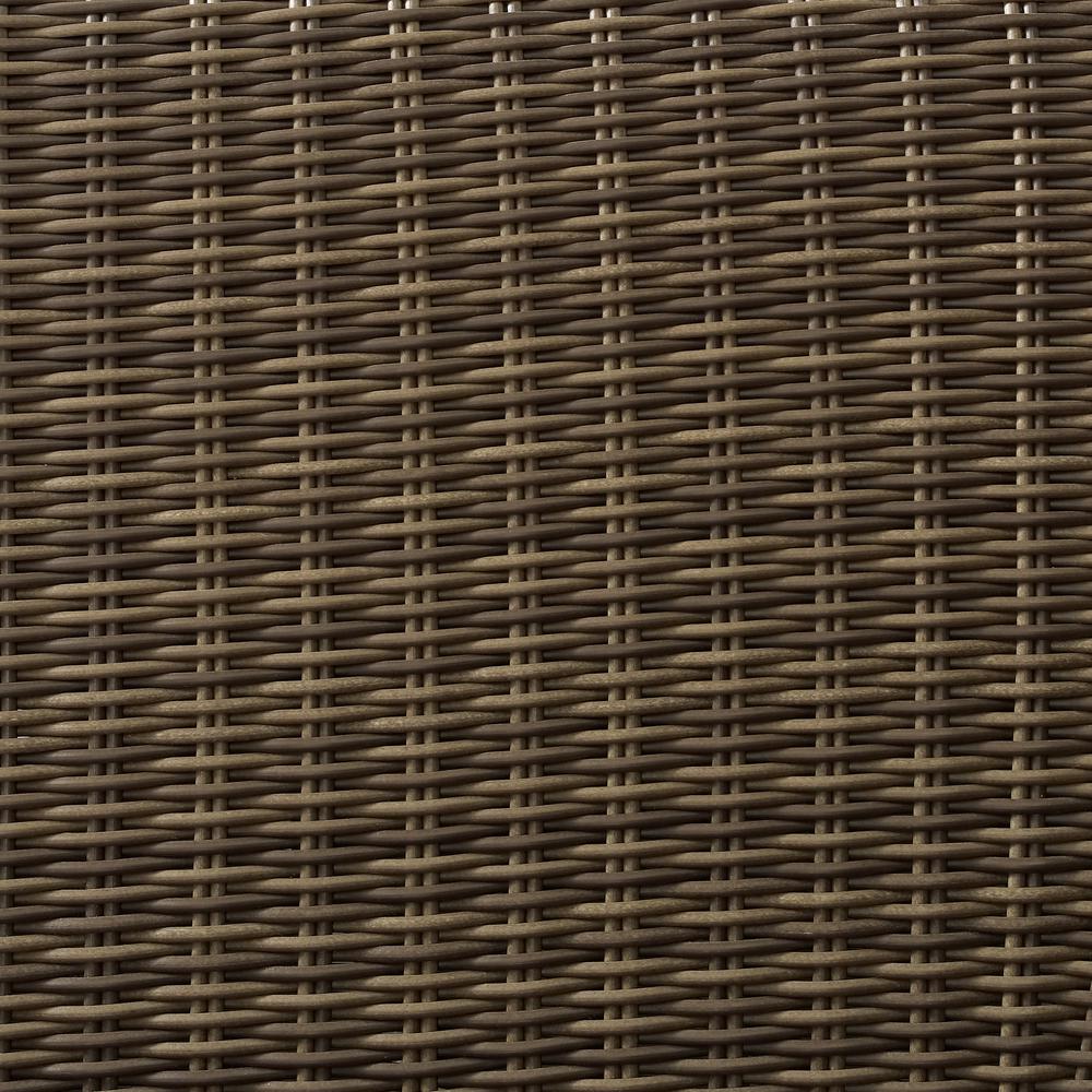 Weathered Brown Outdoor Wicker Arm Chair with Durable Frame and Comfortable