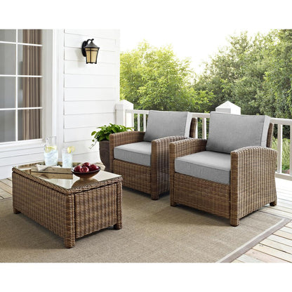 Bradenton 2Pc Wicker Outdoor Chair Set - 2 Armchairs