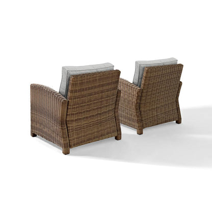 Bradenton 2Pc Wicker Outdoor Chair Set - 2 Armchairs