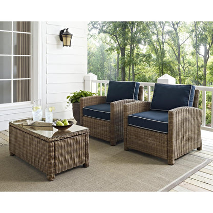 Bradenton 2Pc Wicker Outdoor Chair Set - 2 Armchairs
