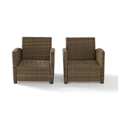 Bradenton 2Pc Wicker Outdoor Chair Set - 2 Armchairs