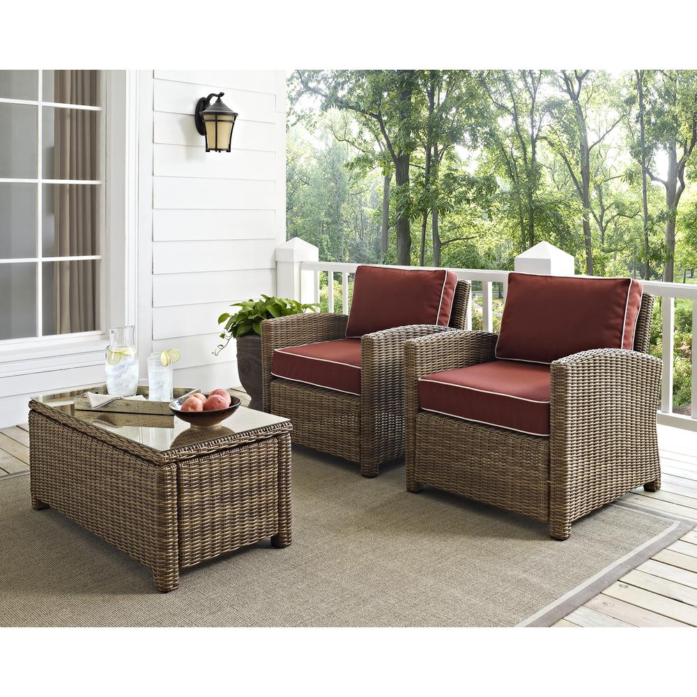 Bradenton 2Pc Wicker Outdoor Chair Set - 2 Armchairs