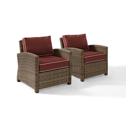 Bradenton 2Pc Wicker Outdoor Chair Set - 2 Armchairs