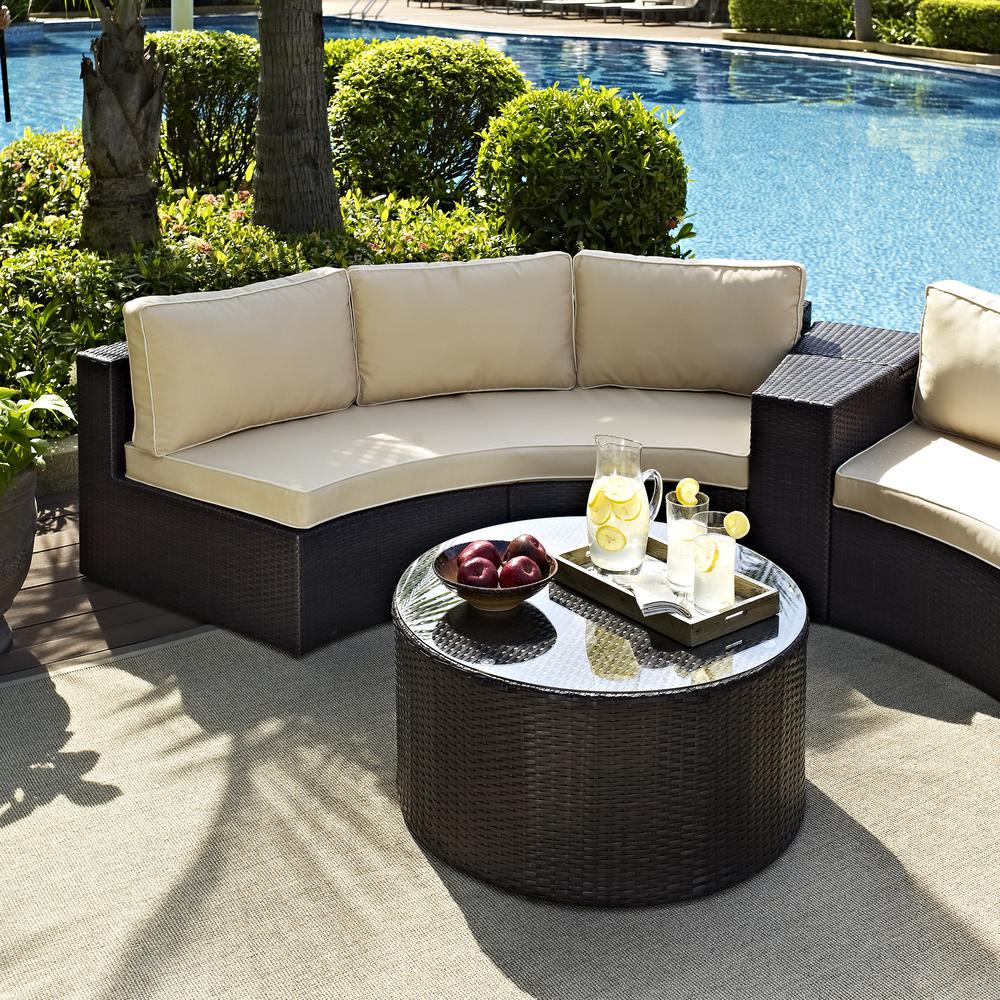 Catalina 2Pc Outdoor Sectional Furniture Set, Sectional Sofa, Coffee Table