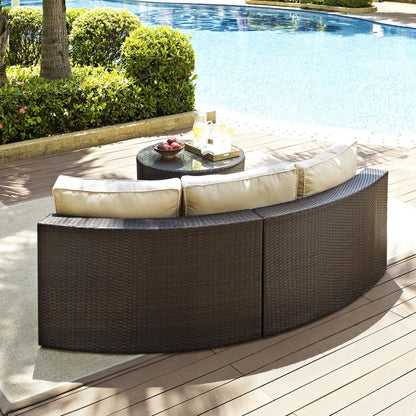 Catalina 2Pc Outdoor Sectional Furniture Set, Sectional Sofa, Coffee Table