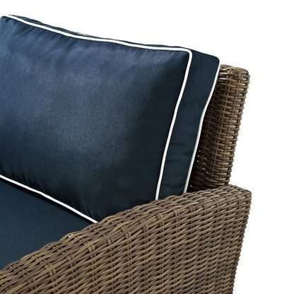 Bradenton 3Pc Wicker Outdoor Chair Set - Side Table & 2 Armchairs