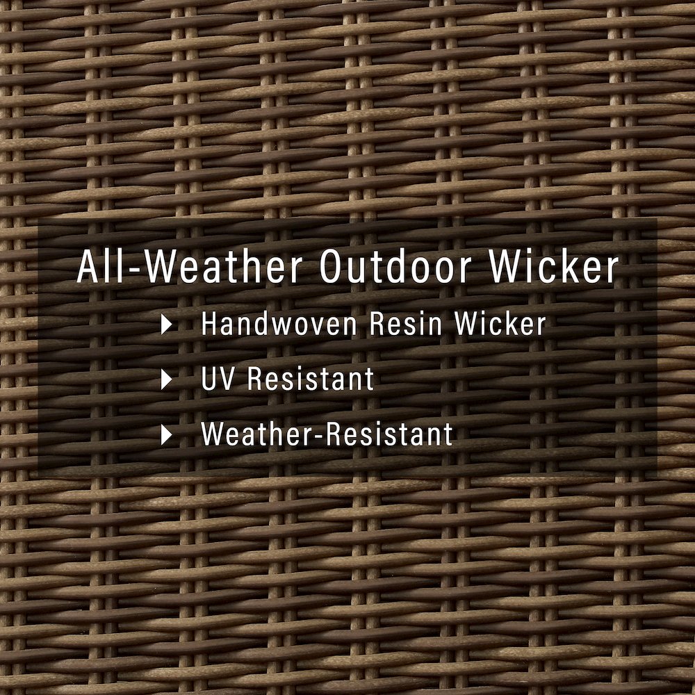 Bradenton 3Pc Wicker Outdoor Chair Set - Side Table & 2 Armchairs