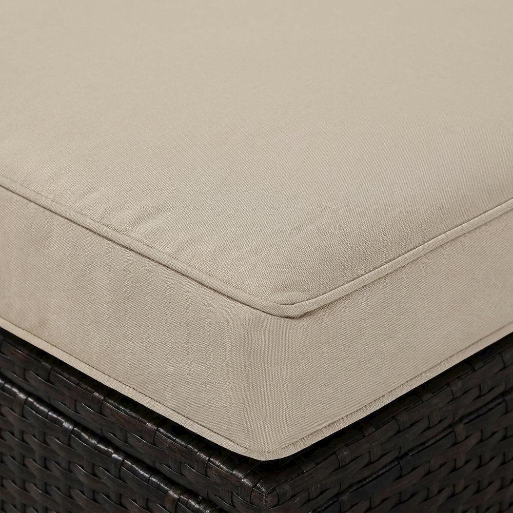 Brown Wicker Ottoman for Outdoor Seating with Lightweight Design