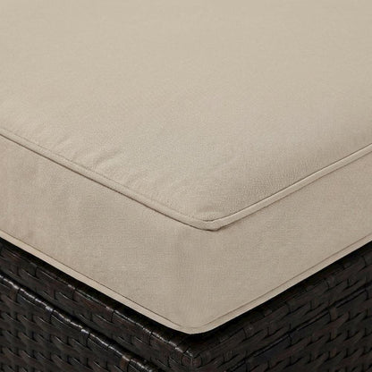 Brown Wicker Ottoman for Outdoor Seating with Lightweight Design